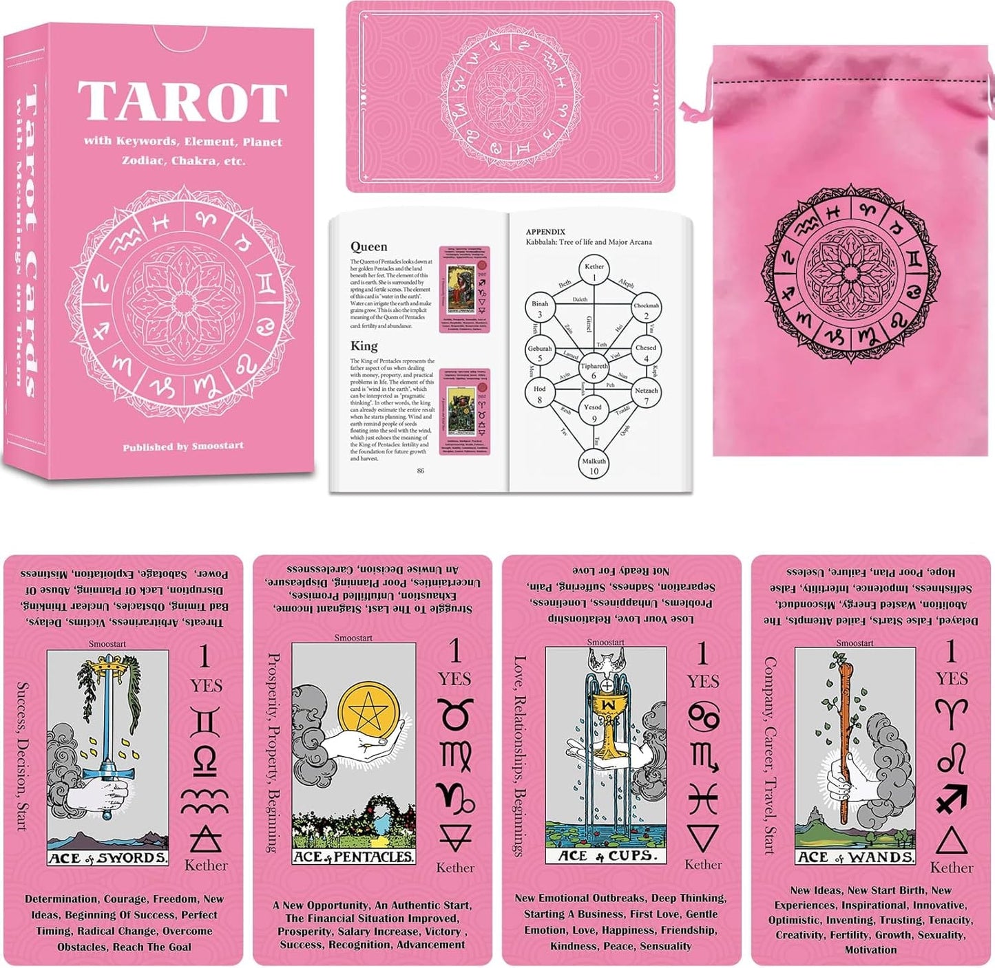 Tarot Cards for Beginners with Meanings on Cards | 450GSM