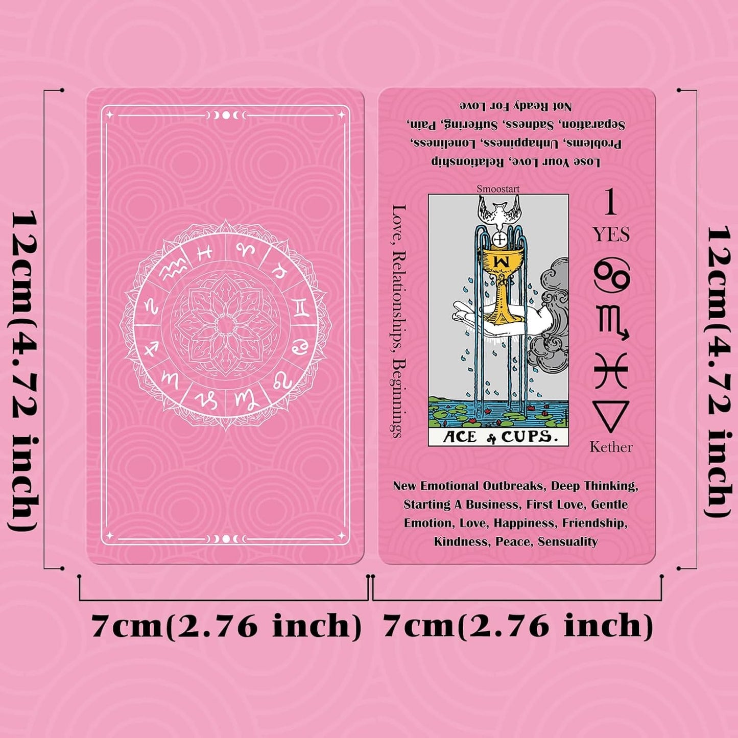 Tarot Cards for Beginners with Meanings on Cards | 450GSM