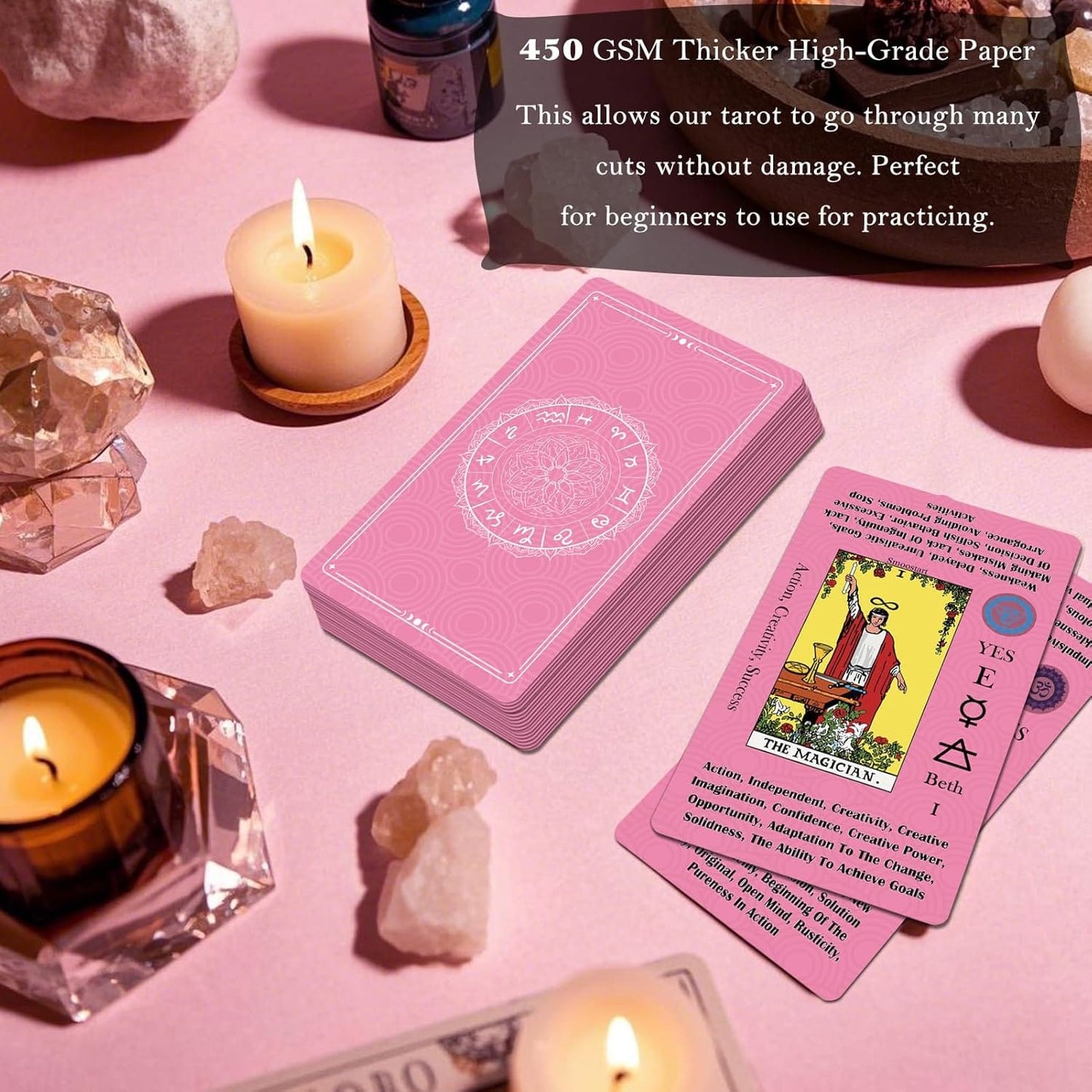 Tarot Cards for Beginners with Meanings on Cards | 450GSM