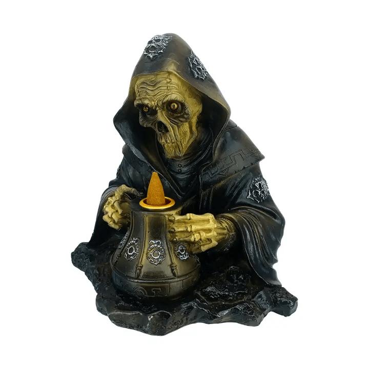 Reaper Backflow Incense Burner - Gothic Smoke Waterfall & Spooky Decor
