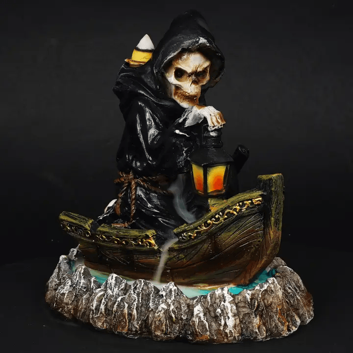 Reaper Lamp Backflow Incense Burner - Gothic Smoke Waterfall & Spooky Decor
