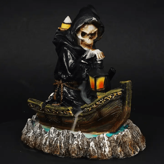 Reaper Lamp Backflow Incense Burner - Gothic Smoke Waterfall & Spooky Decor