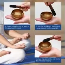 Tibetan Singing Bowl Set – Handmade Nepal Meditation Sound Bowl with Mallet & Cushion | Sound Healing, Yoga, Chakra Balancing