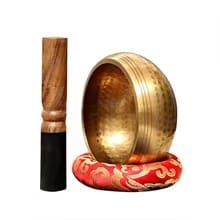 Tibetan Singing Bowl Set – Handmade Nepal Meditation Sound Bowl with Mallet & Cushion | Sound Healing, Yoga, Chakra Balancing