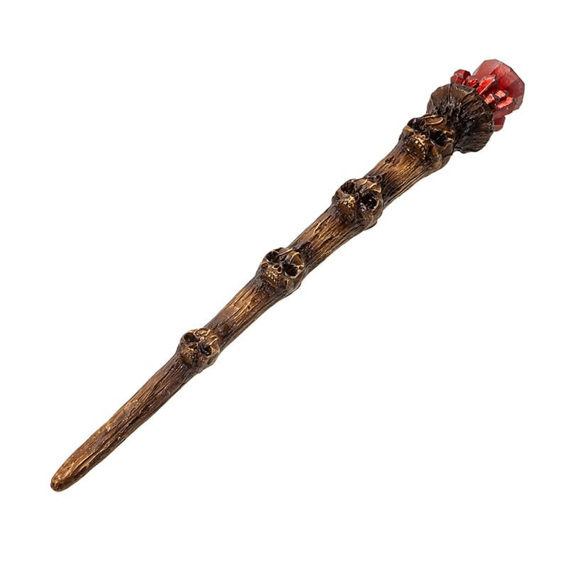 Skull Crystal Magic Wand – Red Crystal Gothic Witch Wand