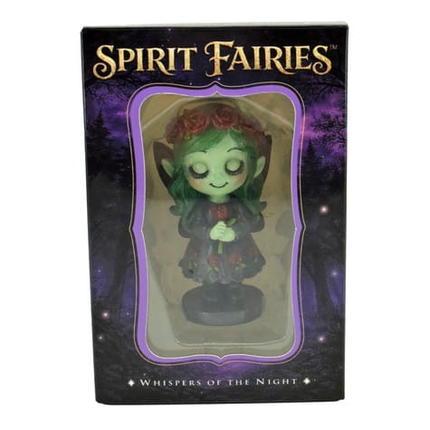 Spirit Fairies Elaria Figurine – Green Woodland Fairy with Red Roses