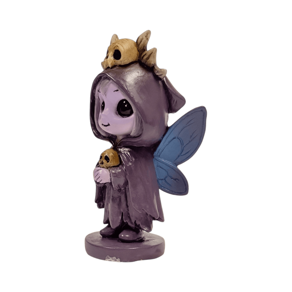 Spirit Fairies: Whispers of the Night – Morrwyn Gothic Purple Fairy Figurine with Skulls