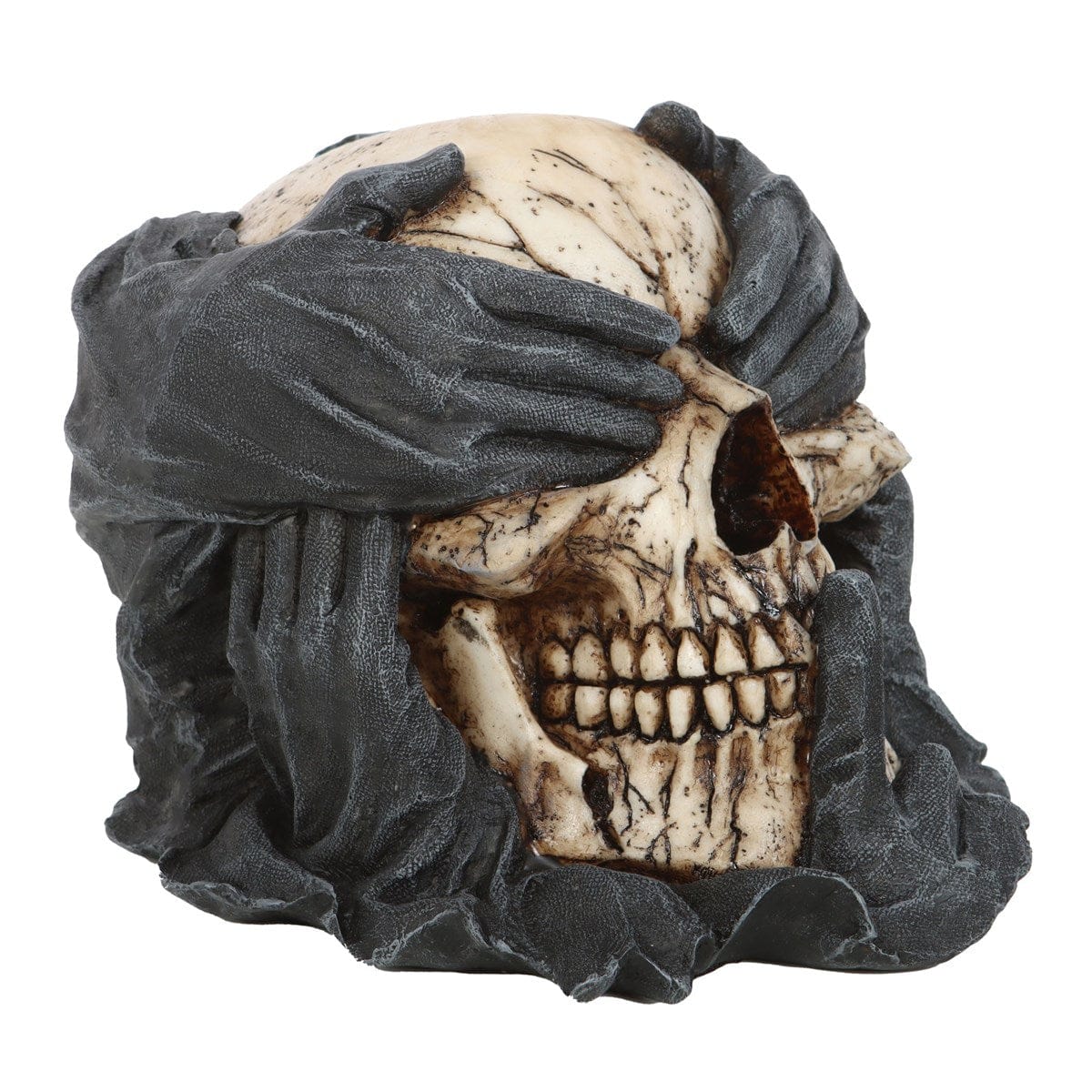 Large "See Hear Speak No Evil" Skull Statue | Oversized Gothic Figure & Home Decor
