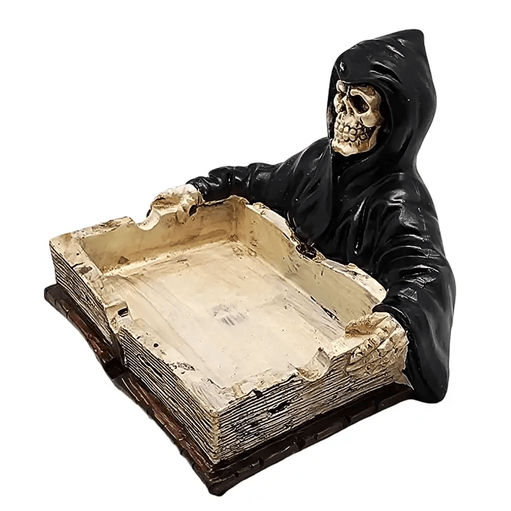 Skeleton Reaper Ashtray - Gothic Skull Ash Tray & Spooky Decor