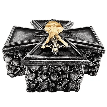 Skull Cross Box - Gothic Reaper Trinket Box & Spooky Decor