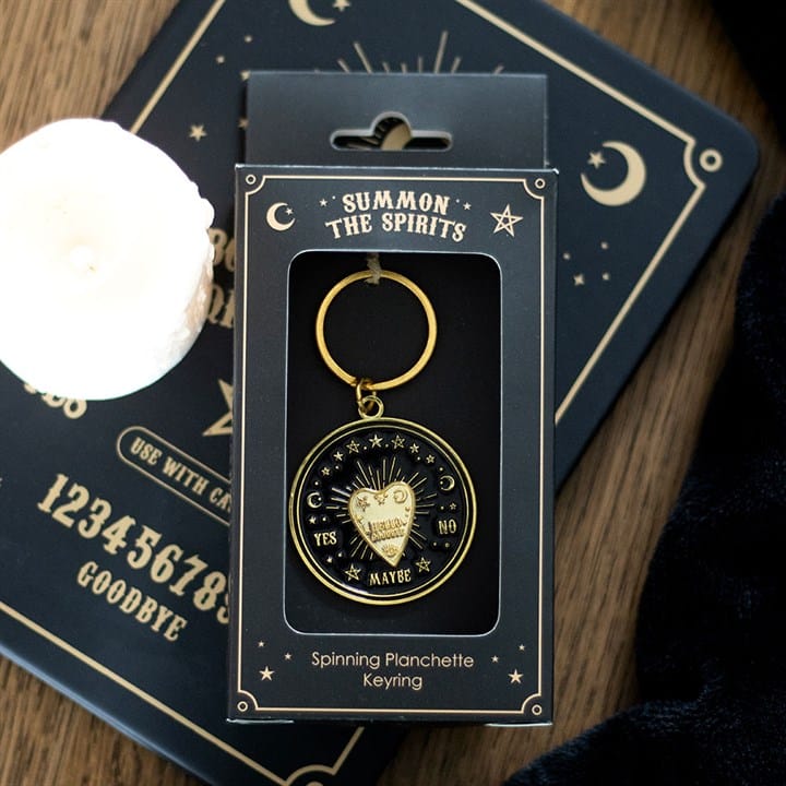 Spinning Talking Board Planchette Keyring | Gold Mystical Keychain