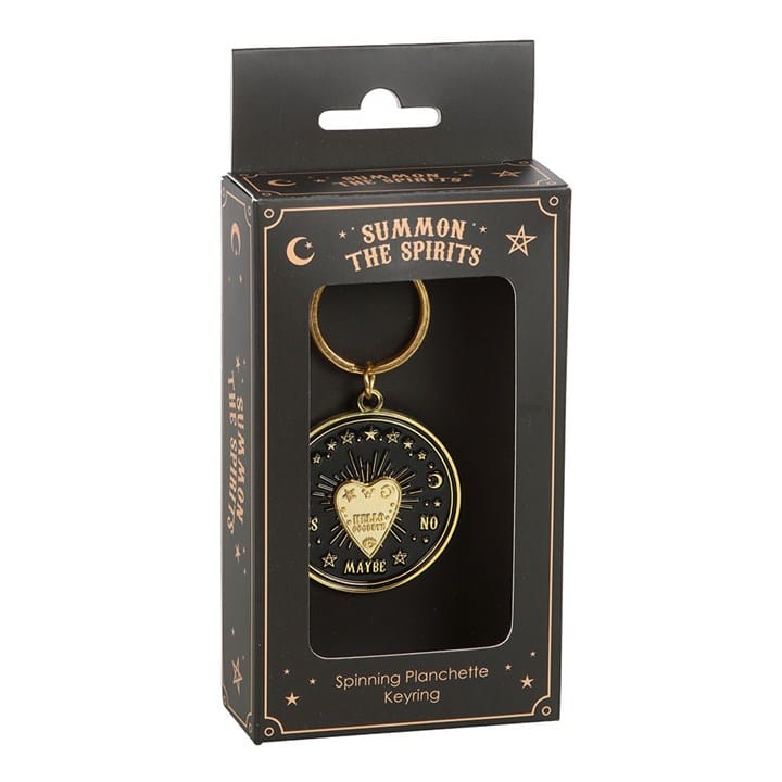 Spinning Talking Board Planchette Keyring | Gold Mystical Keychain