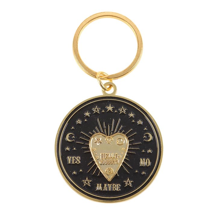 Spinning Talking Board Planchette Keyring | Gold Mystical Keychain
