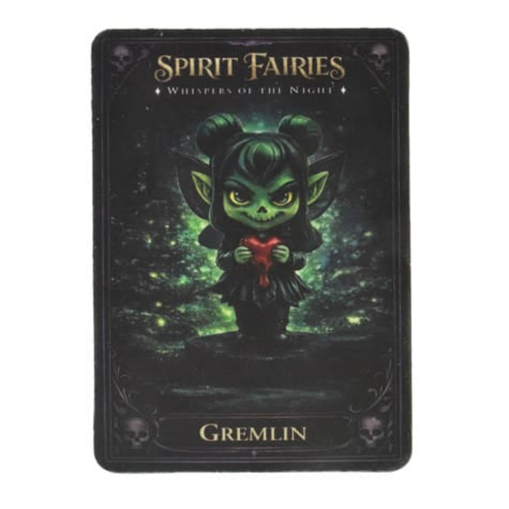 Spirit Fairies Gremlin Figurine – Green Fantasy Collectible with Trading Card