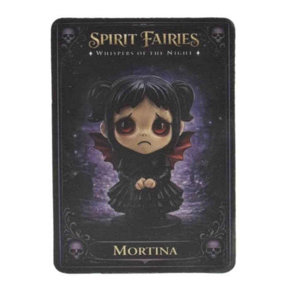 Spirit Fairies Mortina Figurine – Gothic Dark Fairy with Trading Card