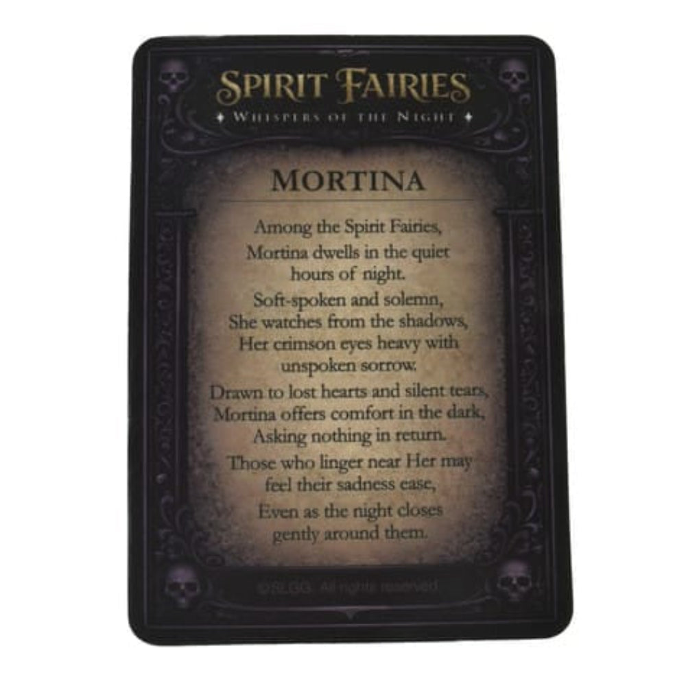 Spirit Fairies Mortina Figurine – Gothic Dark Fairy with Trading Card