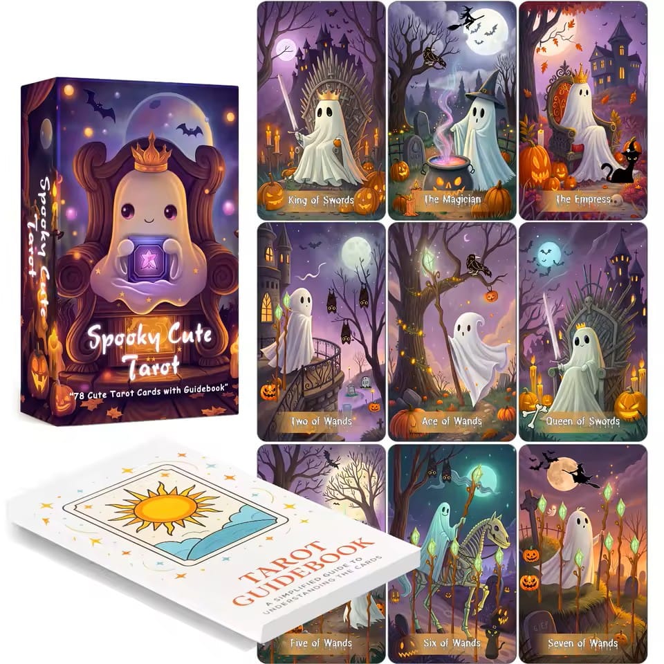 Spooky Cute Tarot Deck – 78 Card Halloween Tarot with Guidebook