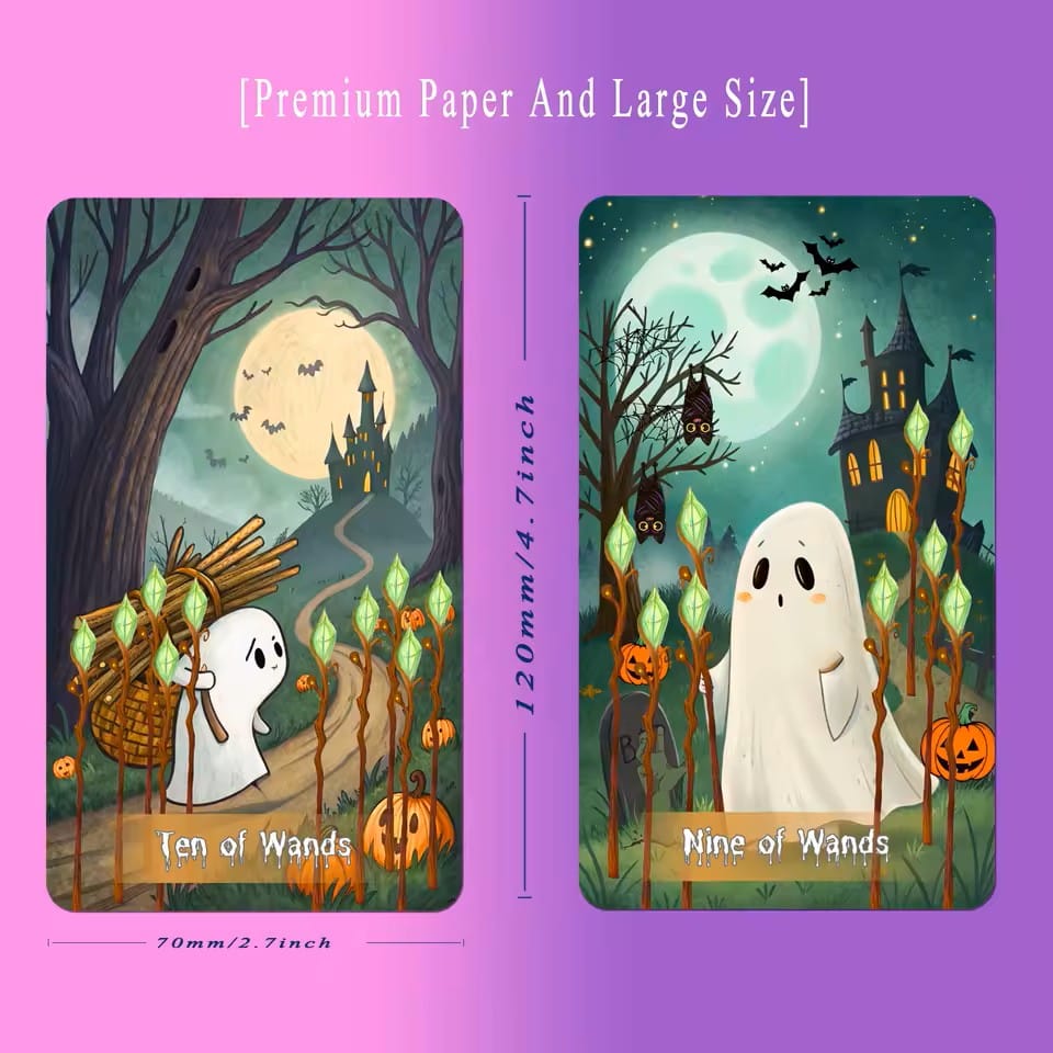 Spooky Cute Tarot Deck – 78 Card Halloween Tarot with Guidebook