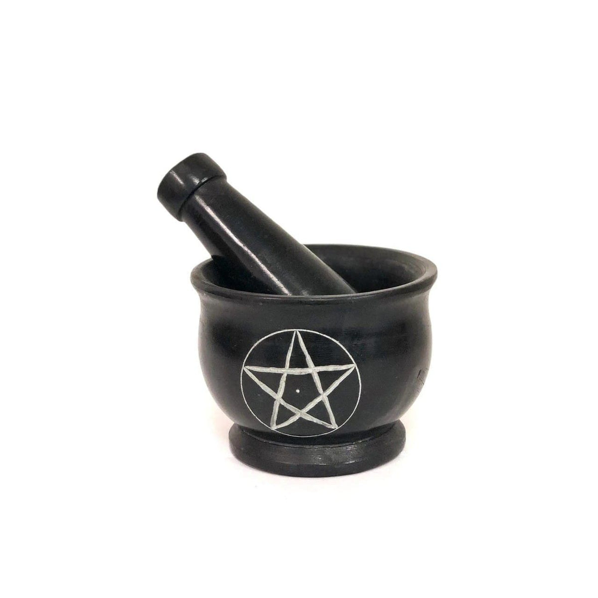 Black Stone Pentacle Mortar & Pestle – 3 Inch