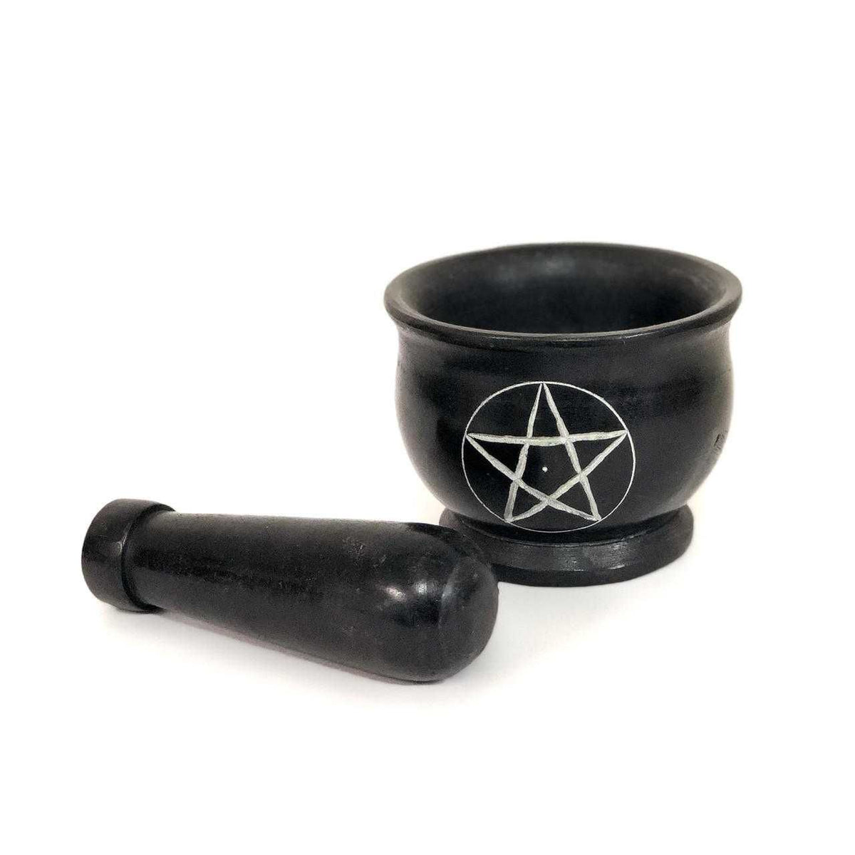 Black Stone Pentacle Mortar & Pestle – 3 Inch