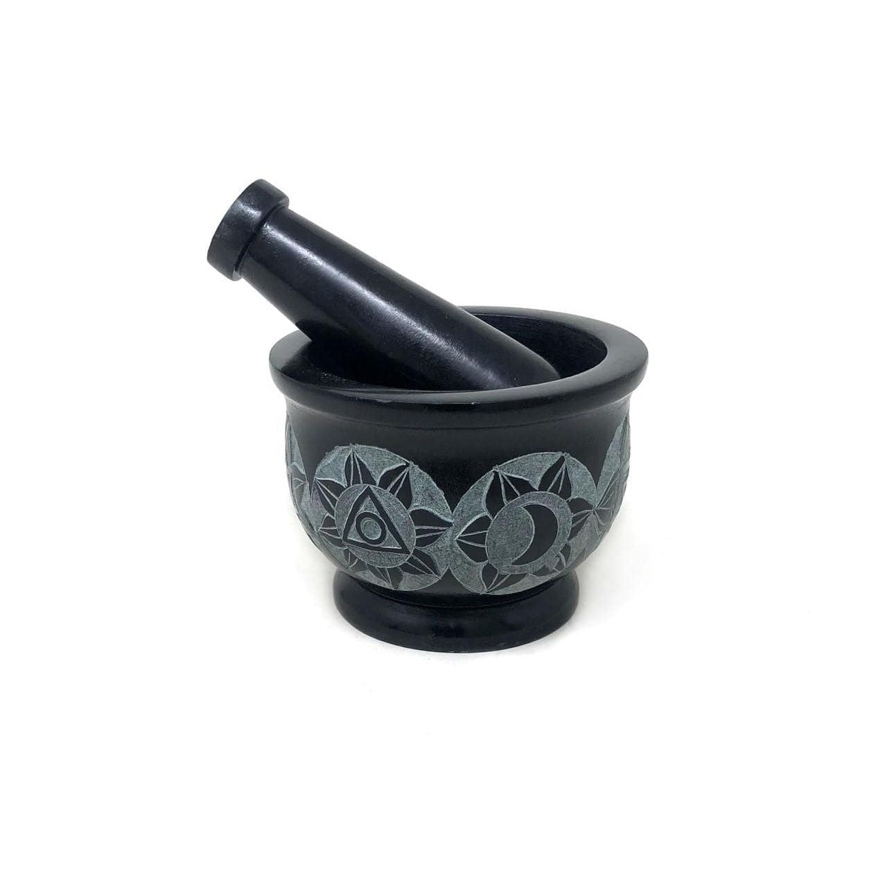 Stone Mortar & Pestle (7 Chakra) - Authentic Occult and Witchcraft Supply Image