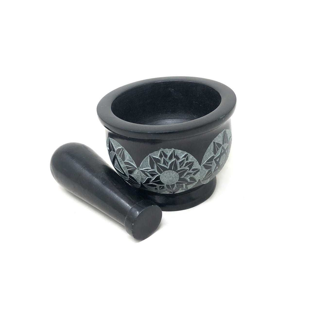Stone Mortar & Pestle (7 Chakra) - Authentic Occult and Witchcraft Supply Image