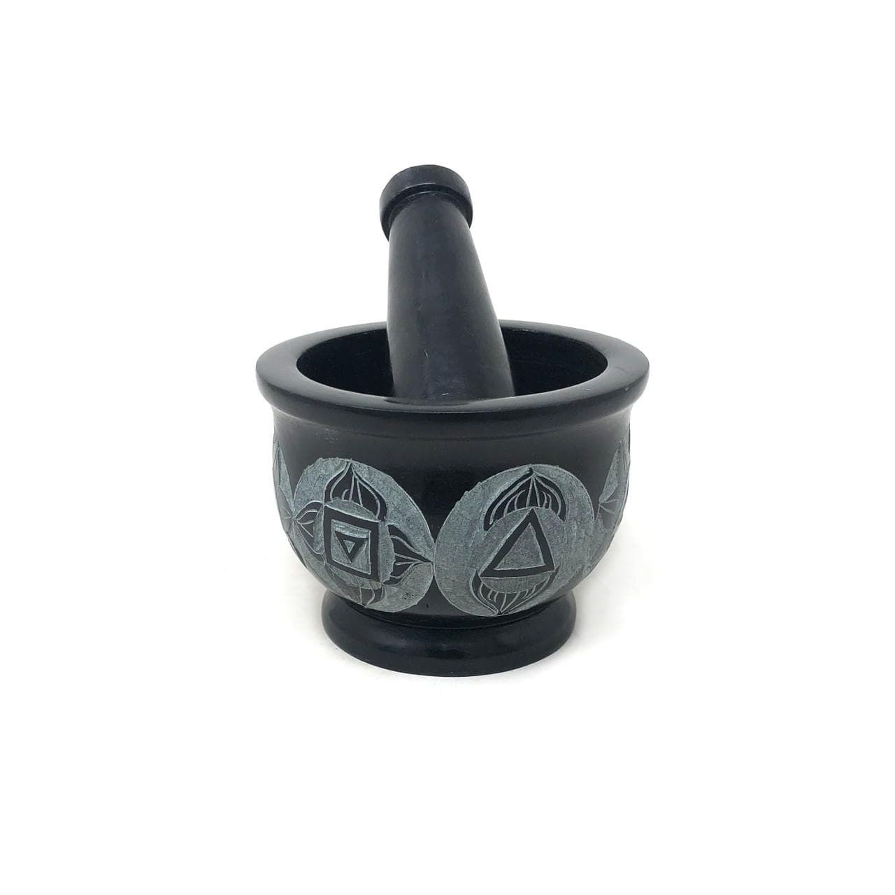 Stone Mortar & Pestle (7 Chakra) - Authentic Occult and Witchcraft Supply Image