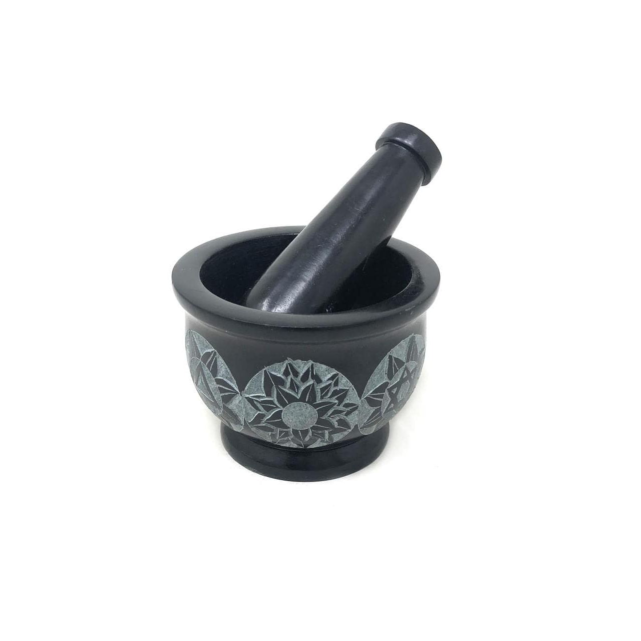 Stone Mortar & Pestle (7 Chakra) - Authentic Occult and Witchcraft Supply Image