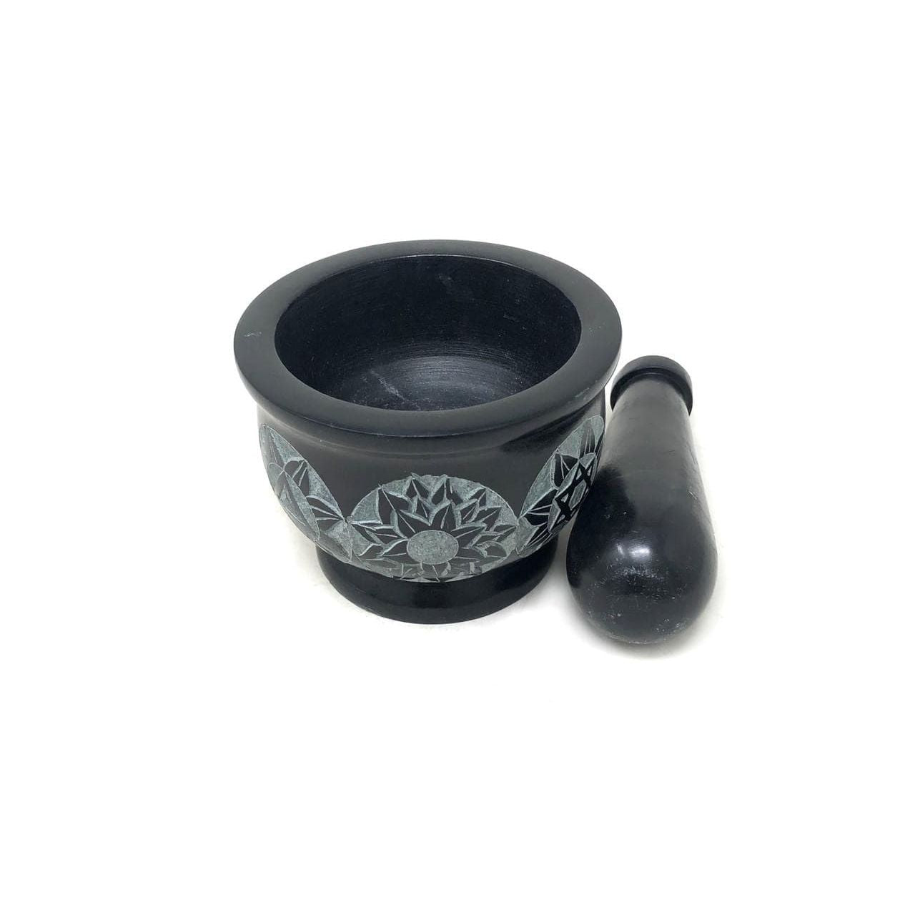 Stone Mortar & Pestle (7 Chakra) - Authentic Occult and Witchcraft Supply Image