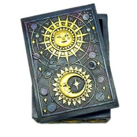 Sun and Moon Tarot Box - Celestial Trinket Box & Witchy Decor