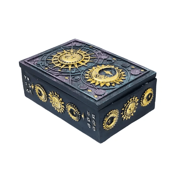 Sun and Moon Tarot Box - Celestial Trinket Box & Witchy Decor