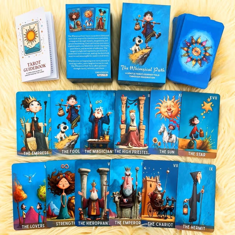 The Whimsical Path Tarot Deck – Gentle Beginner Friendly Tarot Cards & Guidebook