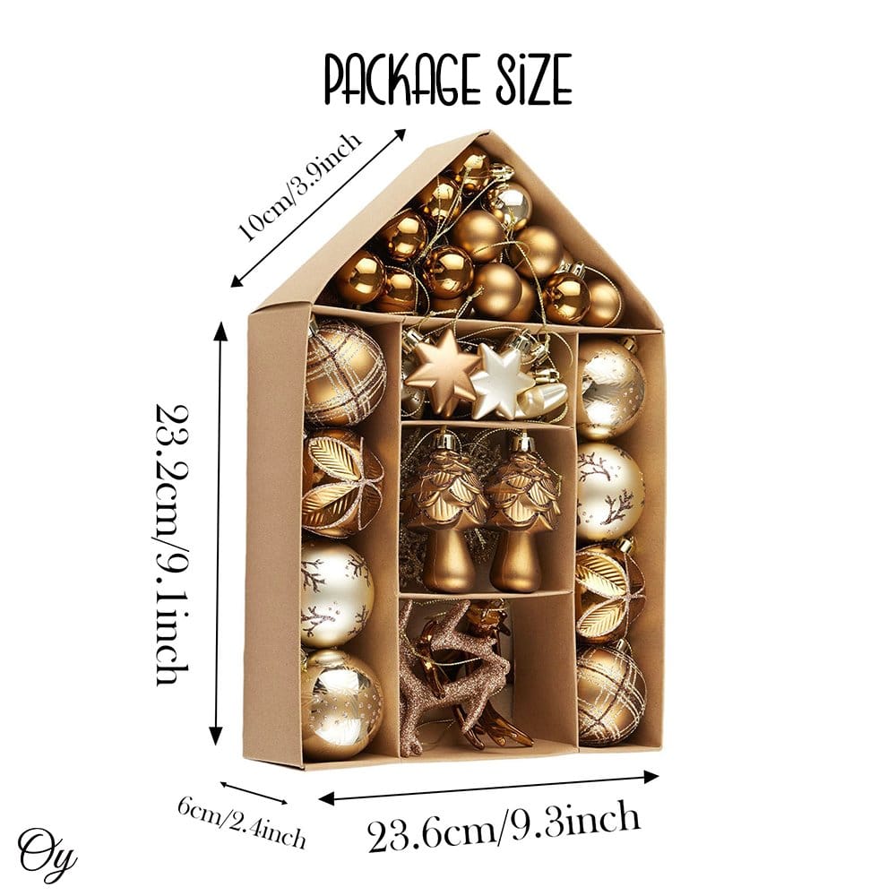 70-Pc Vintage Woodland Ornament Set | Brown & Beige Baubles - Authentic Occult and Witchcraft Supply Image