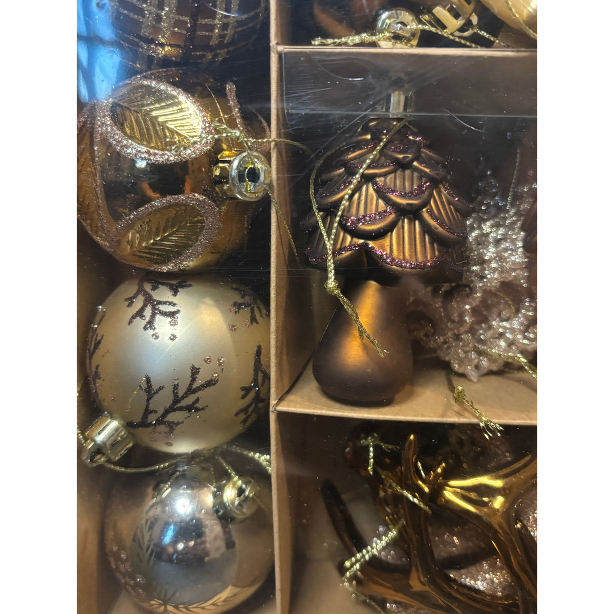 70-Pc Vintage Woodland Ornament Set | Brown & Beige Baubles - Authentic Occult and Witchcraft Supply Image