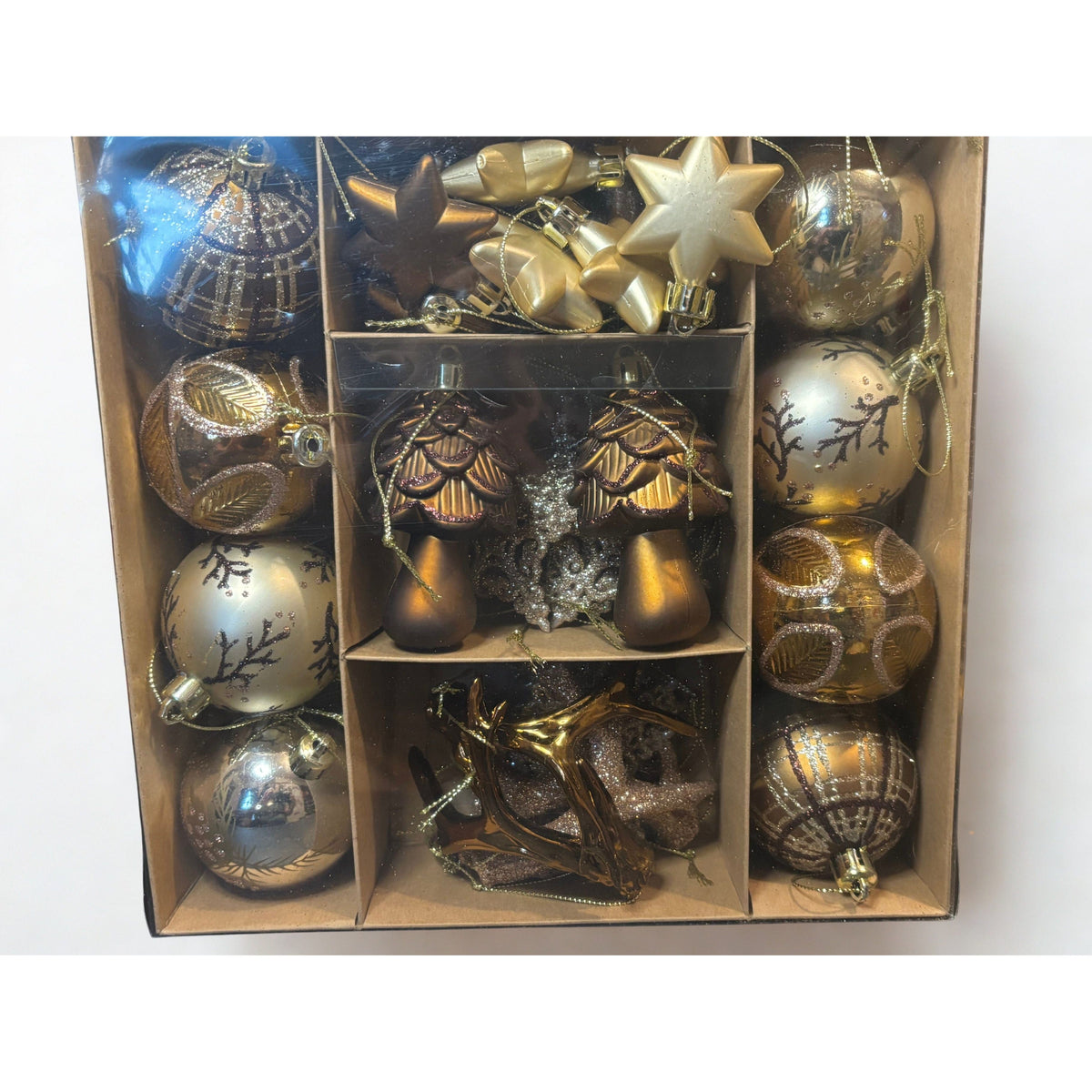 70-Pc Vintage Woodland Ornament Set | Brown & Beige Baubles - Authentic Occult and Witchcraft Supply Image
