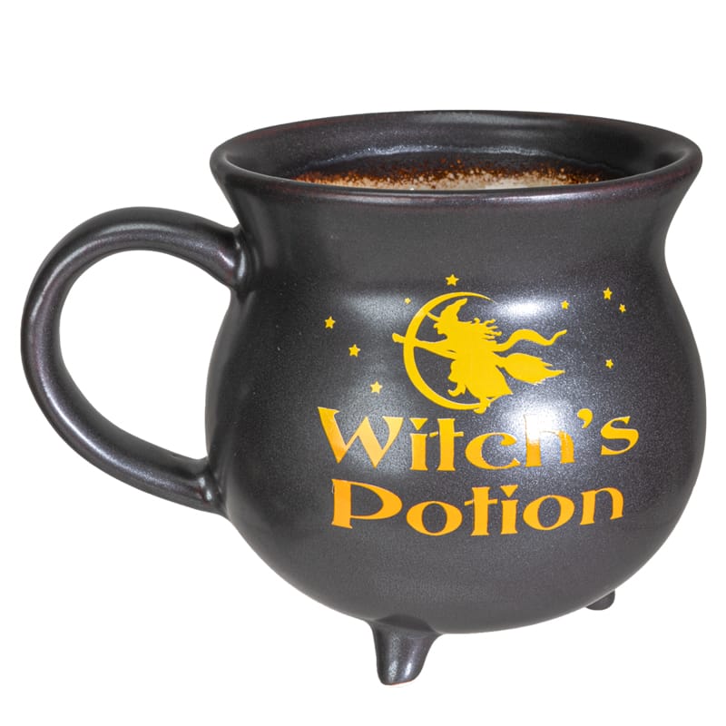 Witch's Potion Cauldron Mug – 32 oz Black Witch Coffee Cup