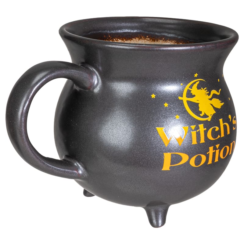 Witch's Potion Cauldron Mug – 32 oz Black Witch Coffee Cup