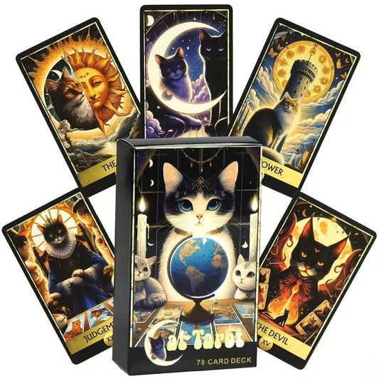 Whimsical Cat Tarot Cards Deck - Authentic Occult and Witchcraft Supply Image