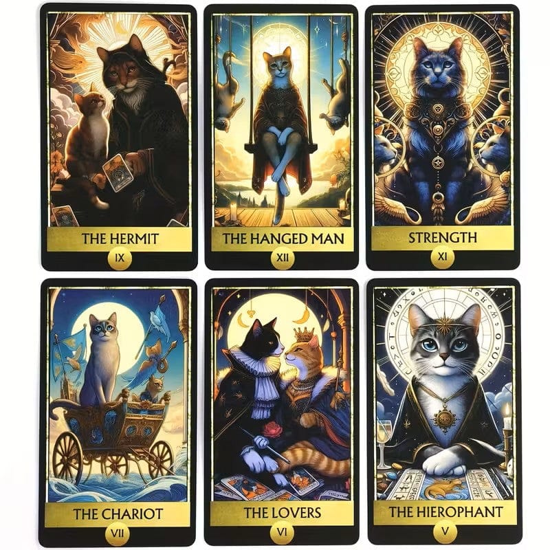 Whimsical Cat Tarot Cards Deck - Authentic Occult and Witchcraft Supply Image