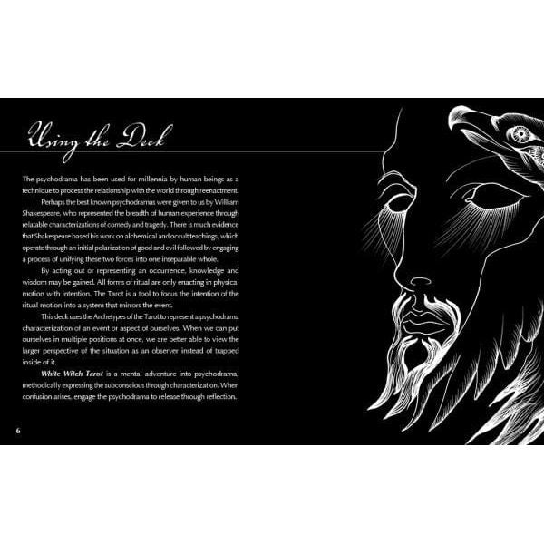 White Witch Tarot – Black & Gold Major Arcana Tarot Deck with Guidebook - Authentic Occult and Witchcraft Supply Image