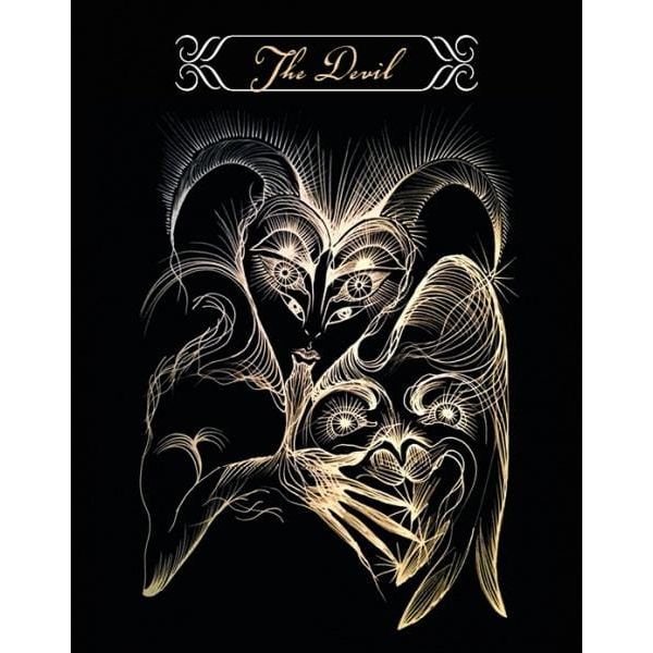 White Witch Tarot – Black & Gold Major Arcana Tarot Deck with Guidebook - Authentic Occult and Witchcraft Supply Image