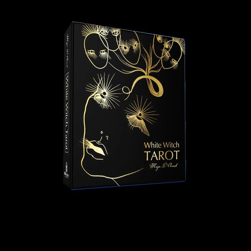 White Witch Tarot – Black & Gold Major Arcana Tarot Deck with Guidebook - Authentic Occult and Witchcraft Supply Image