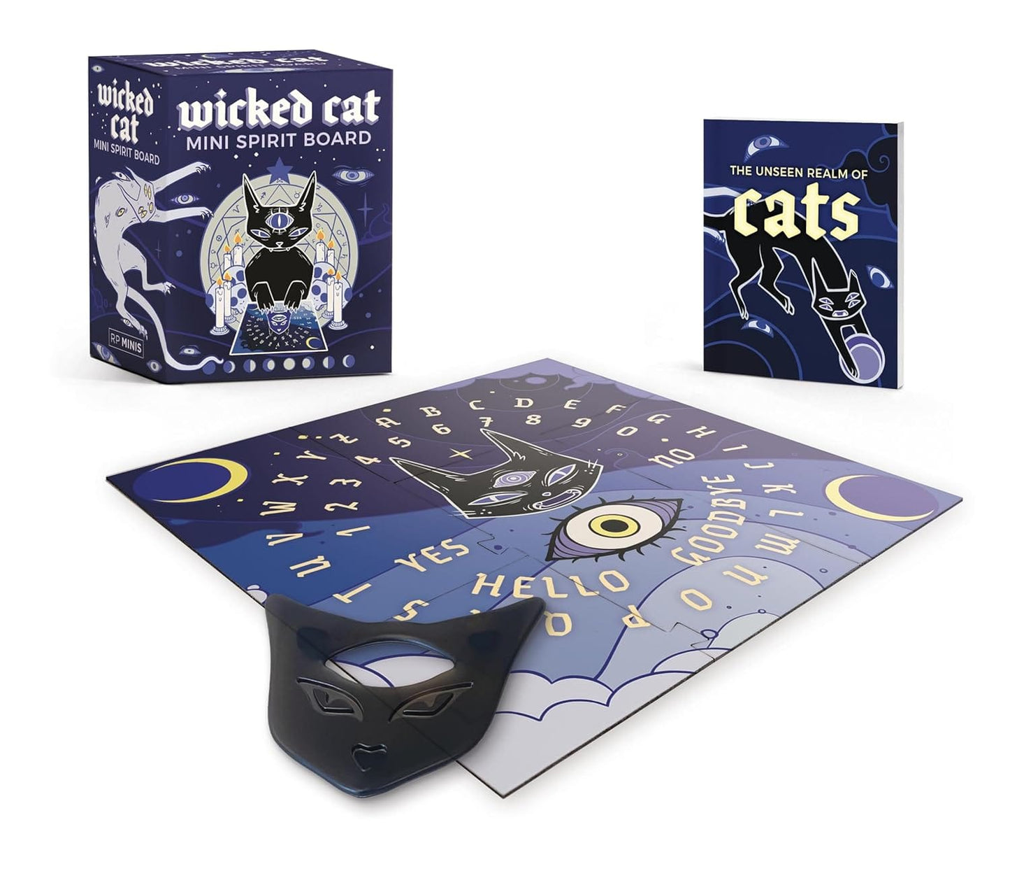 Wicked Cat Mini Spirit Board Kit | Novelty Occult Item & Funny Witchy Gift