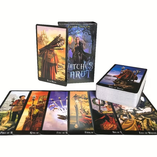 Witches Tarot Deck by Ellen Dugan – 78 Card Witchcraft Tarot Set with Guidebook | Beginner Friendly Spiritual Divination Cards