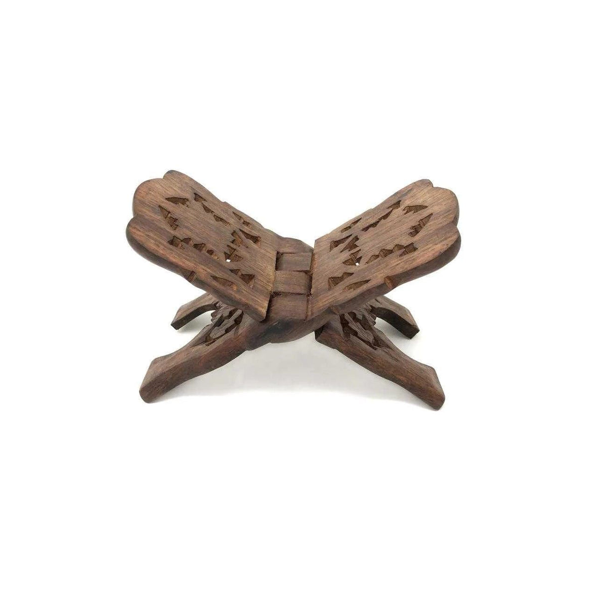 Carved Wooden Folding Book Stand – 10 Inch
