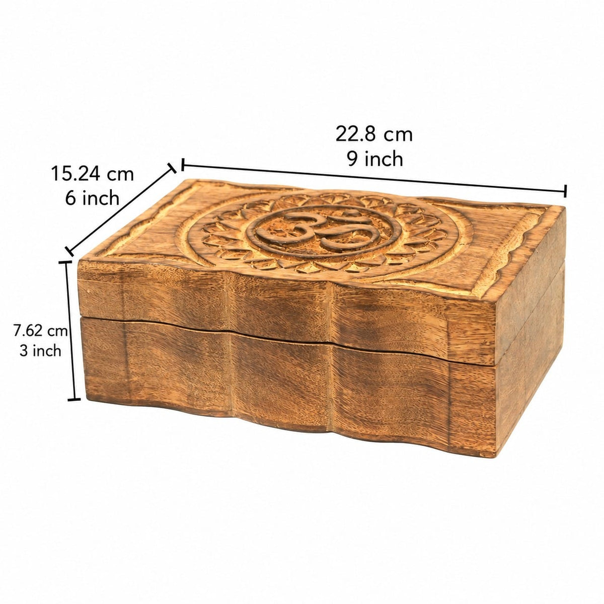 Om Wooden Spiritual & Ritual Storage Box – 6" x 9"