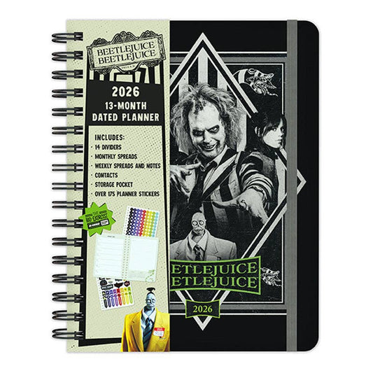 2026 Beetlejuice 13-Month Weekly Planner – Sticker & Storage Pocket Included