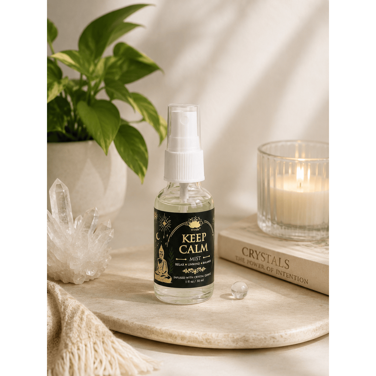 Keep Calm Mist with Clear Quartz Crystal – 30 ml