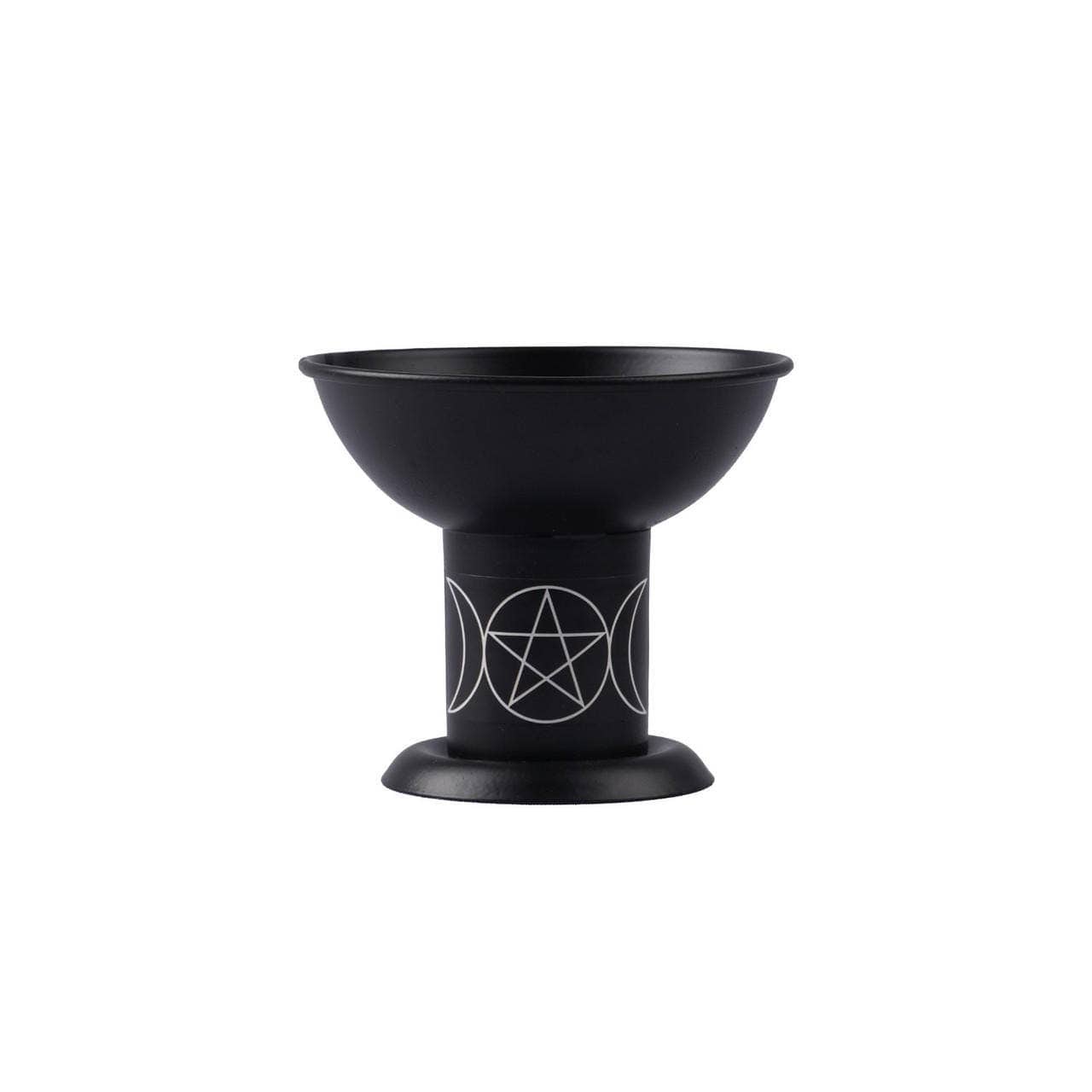 Triple Moon Pentacle Iron Charcoal & Incense Burner – 4"