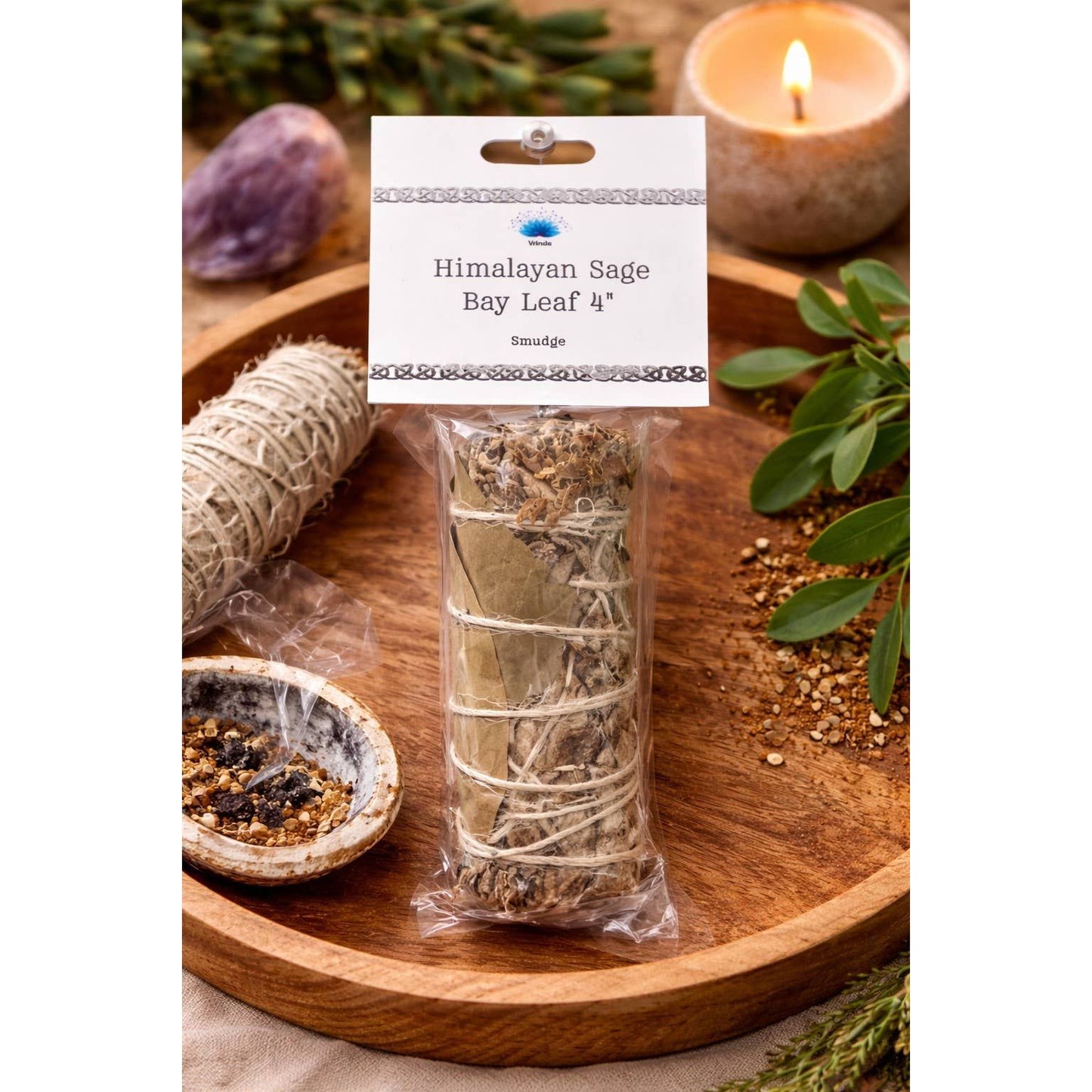Himalayan Sage with Bay Leaves Smudge Bundle – 4"
